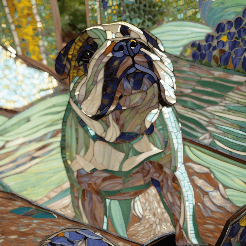 Stained Glass pet portrait